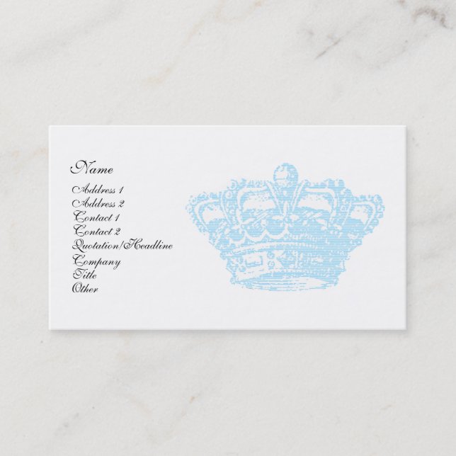 Blue Crown Business Card (Front)