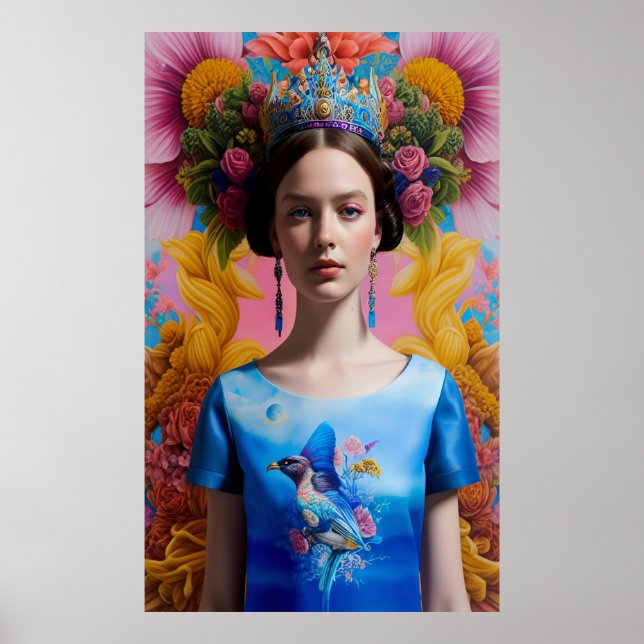 Blue crown casual princess poster (Front)