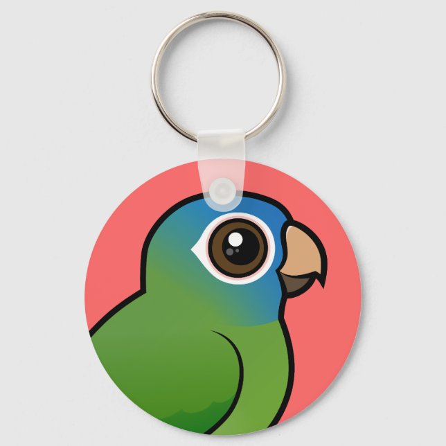 Blue-crowned Conure Key Ring (Front)