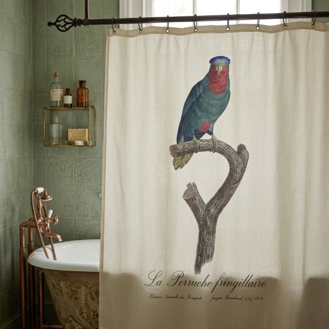Blue-Crowned Lorikeet, Vini Australis Shower Curtain (Blue-Crowned Lorikeet, Vini Australis. Shower Curtain)