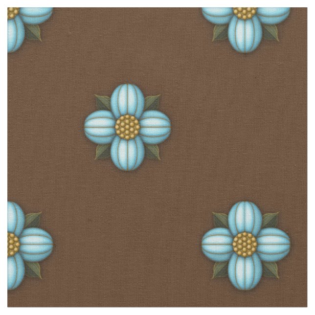 Blue Cruciferous Flowers on Brown Fabric (Close Up)