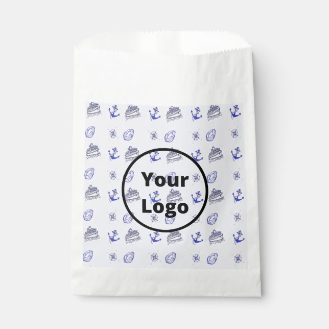 Blue cruise ship business pattern favour bags (Front)