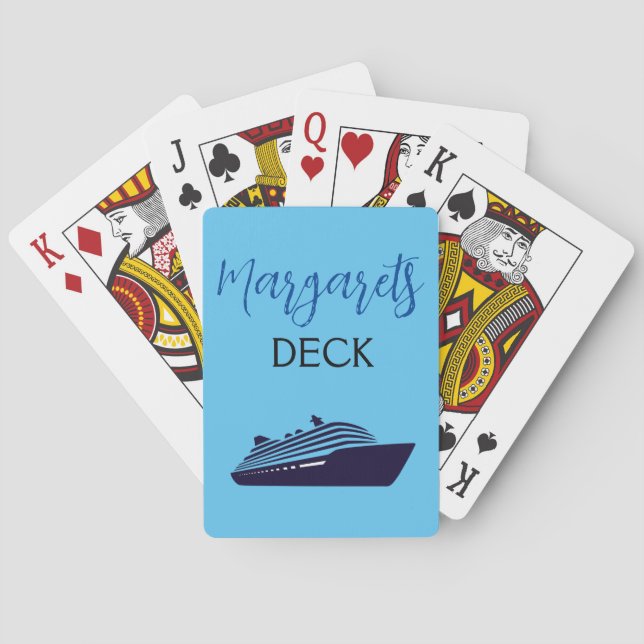 Blue Cruise Ship Playing Cards (Back)