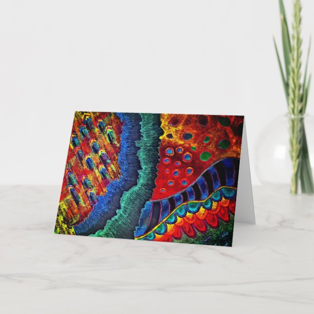 "Blue Crystal" abstract greeting card (Front)