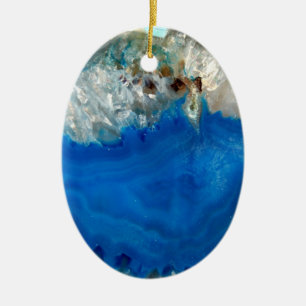 blue crystal ceramic tree decoration