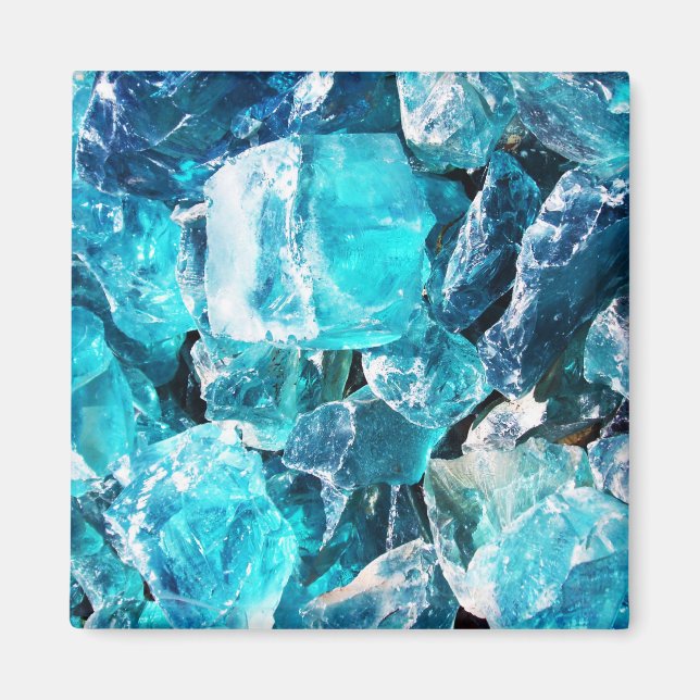 Blue Crystal Chunks Magnet (Front)