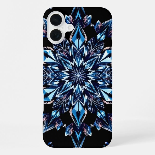Blue Crystal Effect iPhone Case (Back)