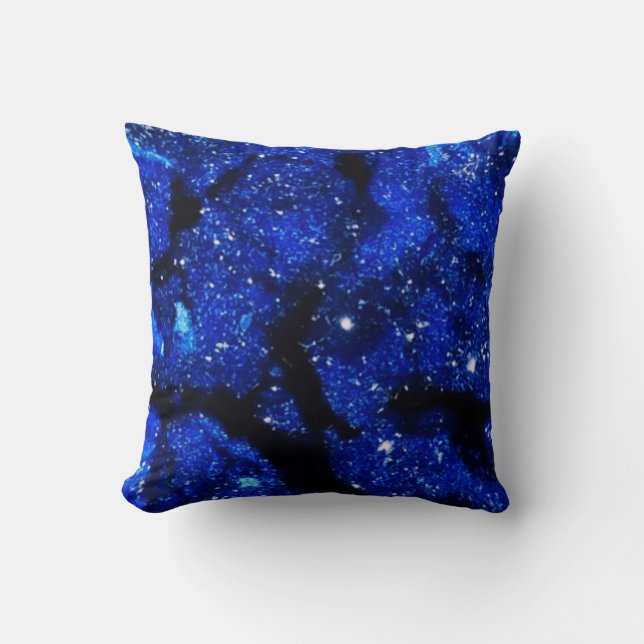 Blue Crystal Geode quartz gemstone  Cushion (Front)