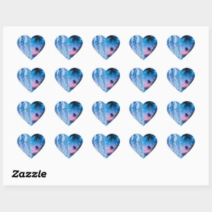 Blue Crystal Heart Galaxy Sticker   Sparkling Trop