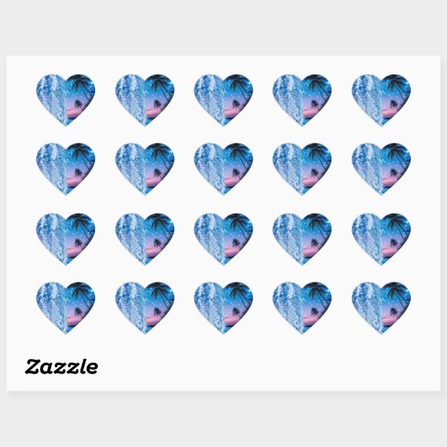 Blue Crystal Heart Galaxy Sticker | Sparkling Trop (Sheet)