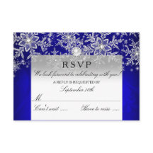 Blue Crystal Pearl Snowflake Silver Winter RSVP