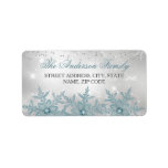Blue Crystal Snowflake Christmas Address Labels<br><div class="desc">Christmas Holiday Address Labels. Elegant sparkle crystal snowflakes. Please Note: All flat images!</div>
