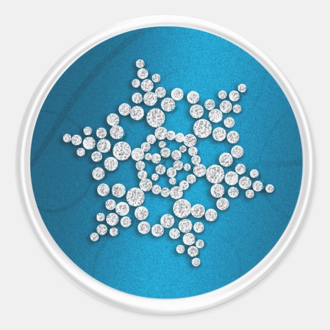 Blue Crystal Snowflake Envelope Seal (Front)