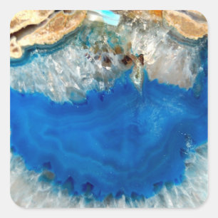 blue crystal square sticker
