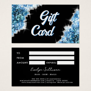 Blue crystals gift card