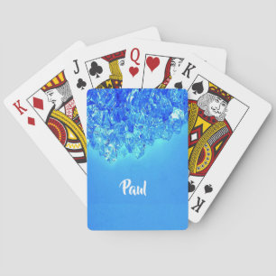 Blue crystals playing cards