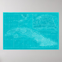 Blue Cuba Map