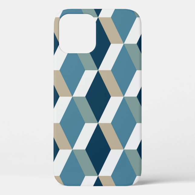 Blue Cubes: Geometric Seamless Pattern Case-Mate iPhone Case (Back)