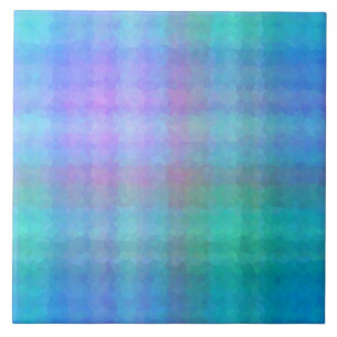 Blue Cubism Abstract Pattern Tile
