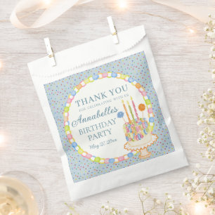 Blue Cue the Confetti Birthday Party Dessert Favour Bags