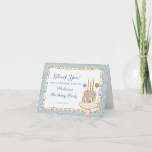Blue Cue the Confetti Birthday Thank You Card