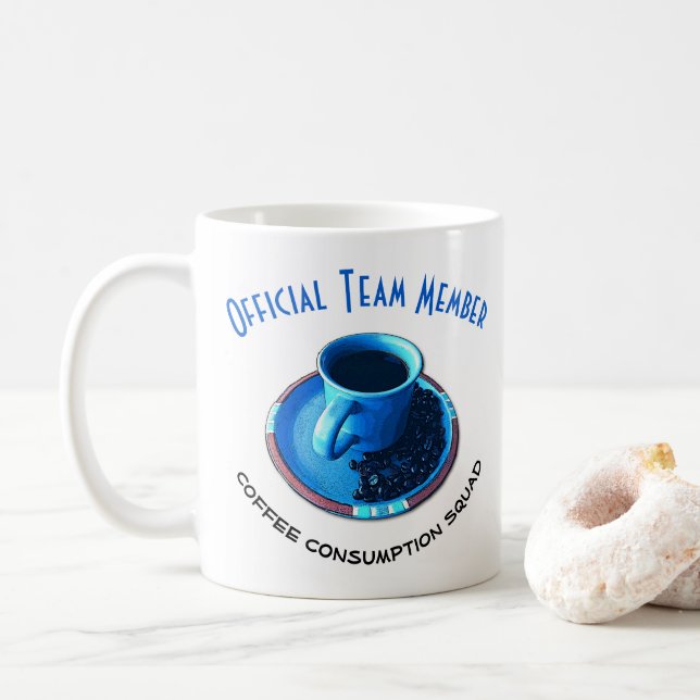 Blue Cup Saucer Coffee Lovers Template Text (With Donut)