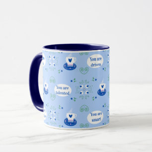 Blue Cup-Themed Affirmations Mug