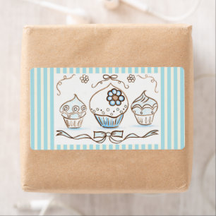 Blue Cupcake Bakery Labels