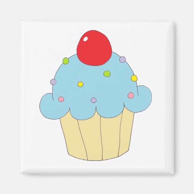 Blue Cupcake Magnet (Front)