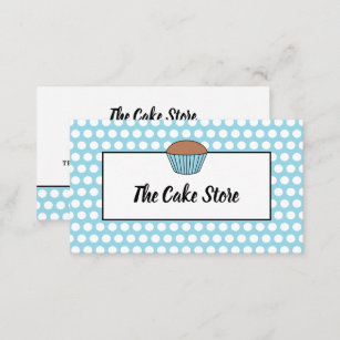 Blue Cupcake & Polka Dot, Cake Maker, Cake Store Business Card