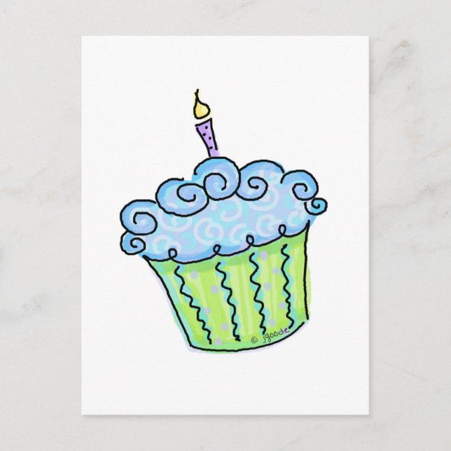 Blue cupcake postcard (Front)