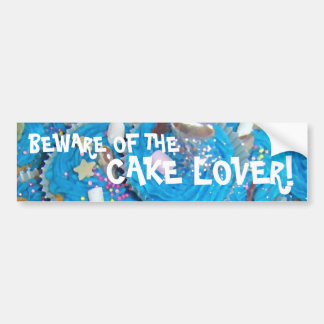 Blue Cupcakes 'cake lover' bumper sticker