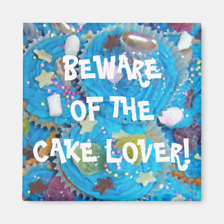 Blue Cupcakes 'cake lover' fridge magnet