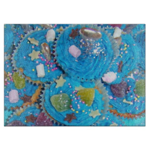Blue Cupcakes cutting board