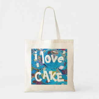 Blue Cupcakes 'i love cake' tote bag
