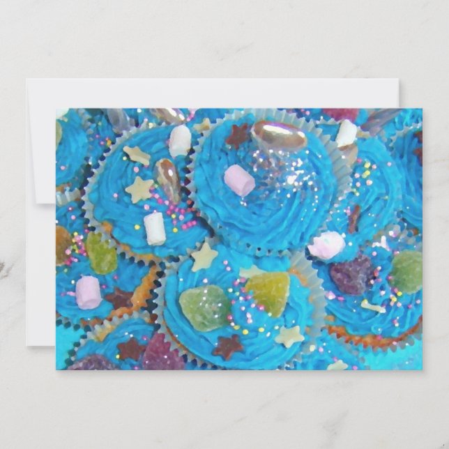 Blue Cupcakes invitation (Front)