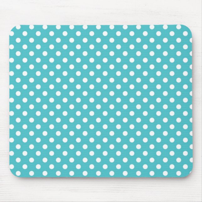 Blue Curacao Medium Polka Dot Mousepad (Front)