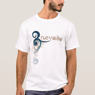 Blue Curly Swirl Nevada T-Shirt Dark