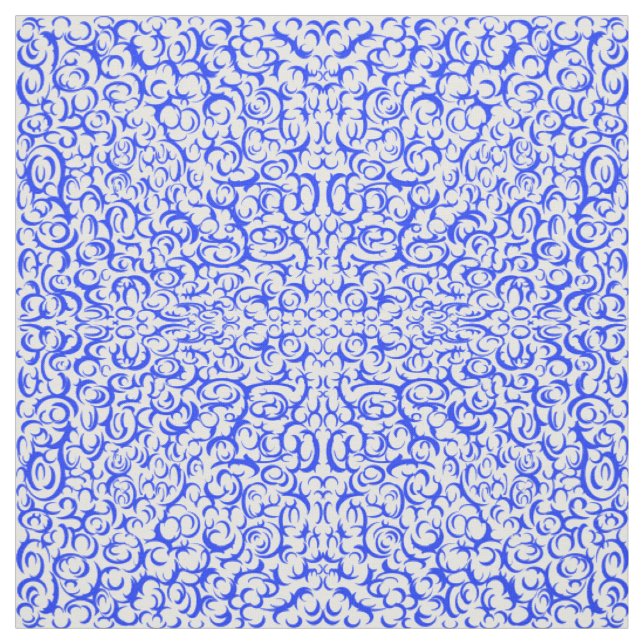 Blue Curves Fabric (Swatch)