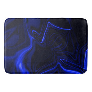 Blue curves in dark blue image. bath mat