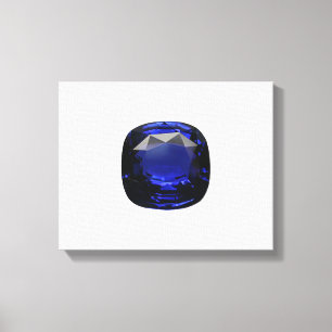 Blue Cushion-cut Sapphire Canvas Print