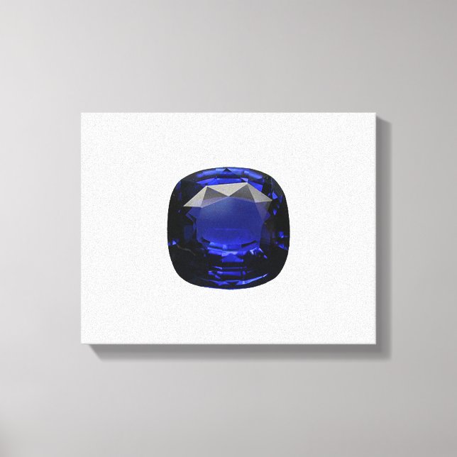 Blue Cushion-cut Sapphire Canvas Print (Front)