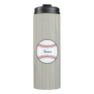 Blue Custom Baseball Thermal Coffee Tumbler