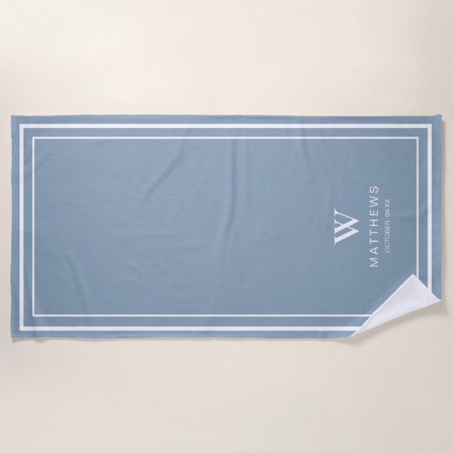 Blue Custom Beach Towel  (Front)