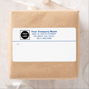 Blue Custom Business Logo Mailing Shipping Labels