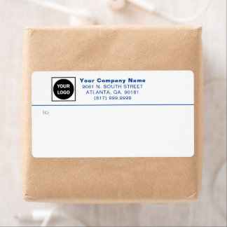 Blue Custom Business Logo Mailing Shipping Labels