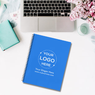 Blue Custom Business Logo Notebook