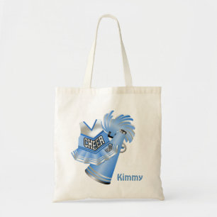Blue Custom Cheerleader Canvas Tote Bag