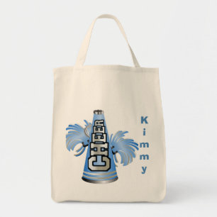 Blue Custom Cheerleader Canvas Tote Bag