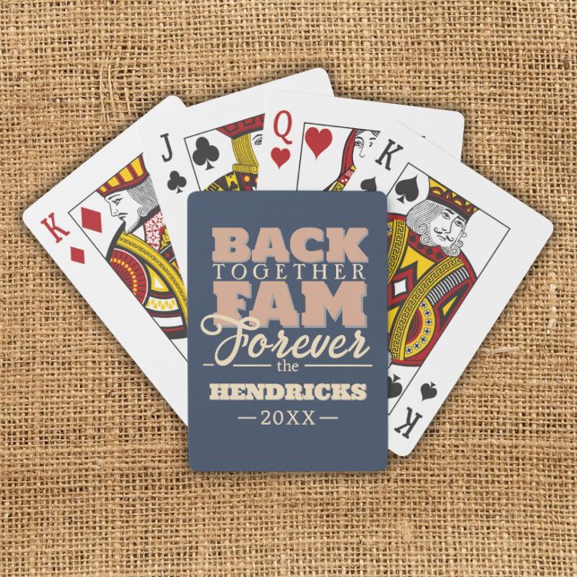 Blue, custom Family Reunion quote Playing Cards (Family Reunion Quote laying cards)
